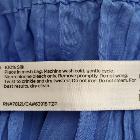 Eileen Fisher Crushed Silk Ultramarine Flared Skirt NWT - Picture 12 of 16